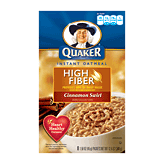 Quaker  cinnamon swirl flavored instant oatmeal, high fiber, 8 1.58-oz. packets Picture